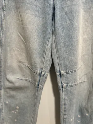 Light Wash Distressed Wide Leg Barrel Jeans Sz:M Indie Hipster Punk Grunge Y2K. thumbnail 10