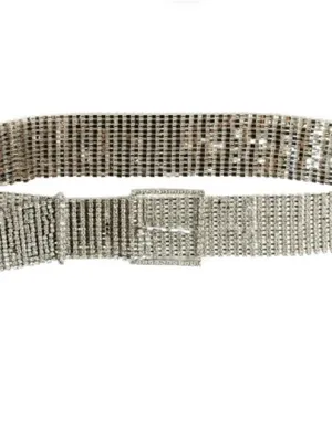 Guess Silver Crystal Rhinestone Waist Belt thumbnail 8