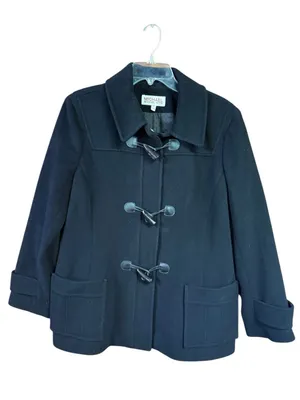 Michael Kors black wool  toggle/Zipper  jacket Sz 14 thumbnail 2