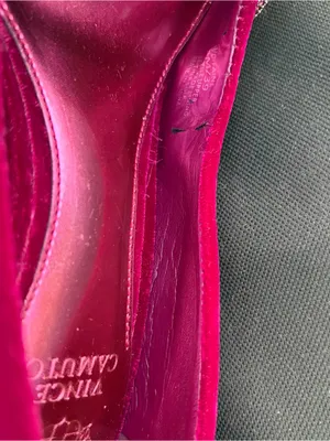 Vince Camuto Faine Magenta Velvet Rhinestone Bow Pointed Toe Pumps Heels Shoes 8 thumbnail 12