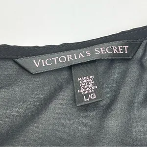 Victoria's Secret Womens Size Large Black Silver‎ Sequined Sheer Sleeveless Top thumbnail 2