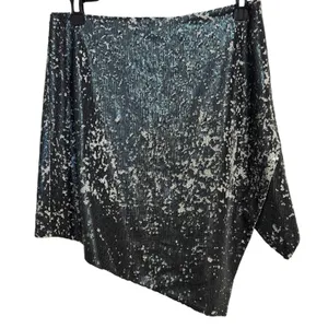 ELLIATT Catalina Black And Silver‎ Sequin Asymmetrical Mini Skirt EUC Medium thumbnail 2
