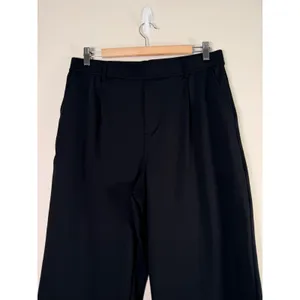 Halara Black High‎ Waisted Wide Leg Petite Trousers Pleated Workwear Pants L thumbnail 6