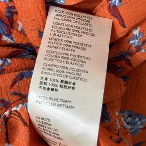 Free People New Final Rose Blouse Top Ruched Rust Orange Blue Floral Size XS thumbnail 13