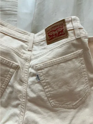 Levi's 725 High Rise Bootcut Cream Corduroy Pants size 25 thumbnail 3