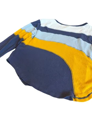 Free People Movement Navy Mustard Colorblock Long Top Shirt Swing Medium Women's thumbnail 13