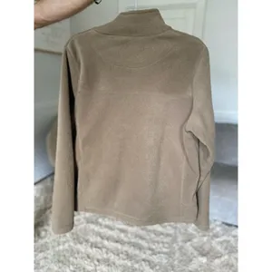Cabelas Fleece Zip Jacket Brown Green Cozy Buttery Soft‎ Outdoor Granola Autumn thumbnail 3