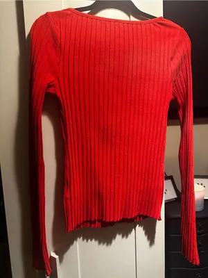 NWT Free People Tilly Long Sleeve Cardi-High Risk Red thumbnail 10
