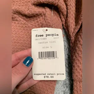 NWT free people we the free Wrap Top twist front cactus tint large MSRP$78 thumbnail 4