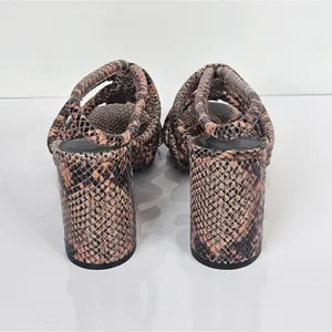 Free People‎ Colette Cinched Heel Python Snakeskin Size 36.5 Sandal thumbnail 6
