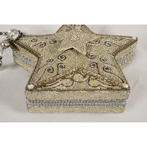 RARE Mary Frances Super Star Silver Gold Beaded Holiday Purse Handbag NEW!! thumbnail 6