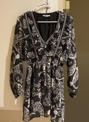 12th tribe boho v neck floral dress long sleeve thumbnail 1