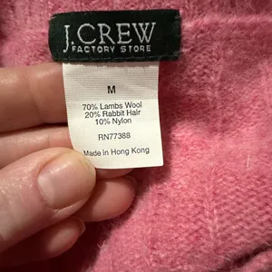 VTG J. Crew Lambs Wool Rabbit Hair Pink Barbiecore Knit Sweater Size Medium. thumbnail 4
