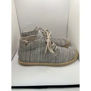 Roxy Woven Canvas Chukka Bootie Women 8 Gray Espadrille‎ Lace Up Mid Top Boho thumbnail 3