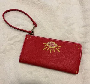 Custom designer coach wallet red thumbnail 1