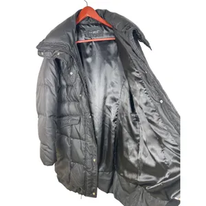 Black Rivet Puffer Coat XL Down Feather Longline Black Quilted Winter‎ Jacket thumbnail 9