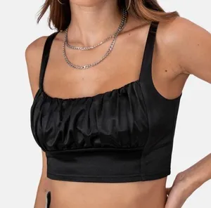 Adika Slick Satin Finish Crop Top thumbnail 1
