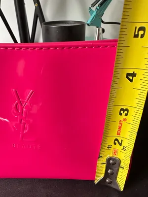 Yves Saint Laurent YSL Beauté Hot Pink Patent Cosmetic Pouch Makeup Bag clutch thumbnail 9
