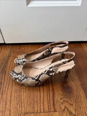 Kelly & Katie Slingback Peep-Toe Heels in Snake Print Size 8 thumbnail 3