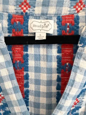 Mud Pie Blue and White Gingham Eliza Yarn Dye Dress thumbnail 7