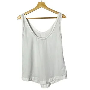 Zara Basic White Scoop Neck Chiffon Tank Top‎ XS thumbnail 2