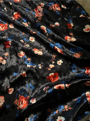 Natural Life Stella V-Neck Mini Black Velvet Vintage Floral Dress Boho Sz M thumbnail 8