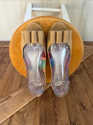 Anne Klein iFlex Women’s Size 8.5 M Beige Slingback Wedge Sandals Bow Peep Toe thumbnail 2