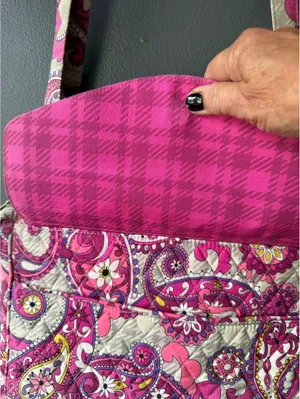 Vera Bradley Quilted Crossbody Bag in Pink Paisley Pattern thumbnail 3