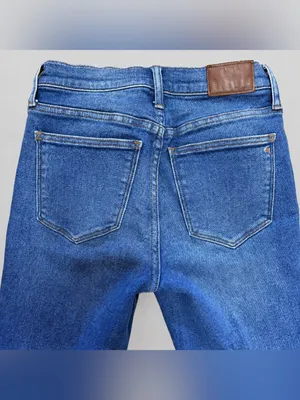 Madewell Cali Demi-Boot Jeans 28P Petite High Rise Raw Hem Medium Wash Classic thumbnail 7