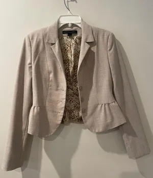 Express Design Studio Women's Sz 4 Beige Blazer Jacket thumbnail 1