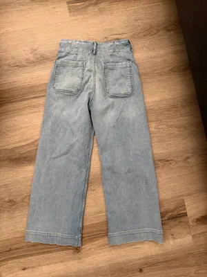 Anthropologie blue Maeve Colette cropped wide leg jeans thumbnail 6