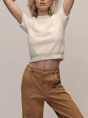 Anthropologie Maeve Women’s Contrast Stitch High Rise Wide Leg Pants Size 8 thumbnail 8