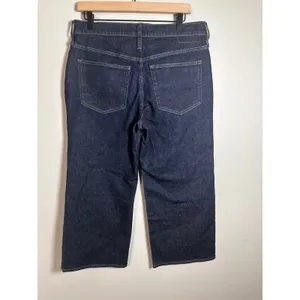J.Crew 96 Slim Wide Leg Petite Jeans‎ Dark Indigo High Rise Cropped Size 30P thumbnail 6