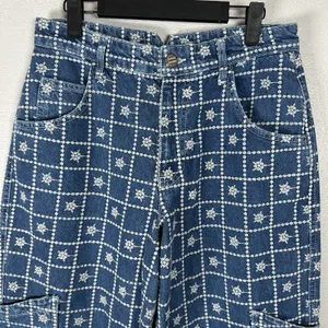 Damson Madder Drew Embroidered Cargo Jeans Womens 10 Straight Leg‎ Medium Wash thumbnail 2