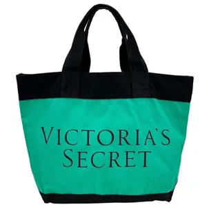 Victoria's Secret Green Blue Black Color Block Limited Edition Large Tote Bag thumbnail 1