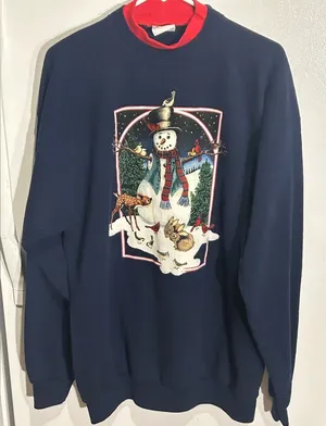 RARE Vintage Halloween Snow Horror Promo Sweatshirts Crewneck. Size L/XL. thumbnail 1