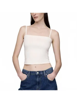 Gap CloseKnit Crop Tube Top Cotton Blend New Off White NWT Small thumbnail 3