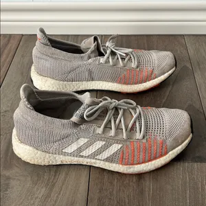 Adidas Boosted Beige and Coral Knit Sneakers thumbnail 4