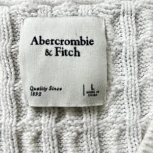 Abercrombie & Fitch Cable Knit Sweater Vest Women's Large White V-Neck Preppy thumbnail 3
