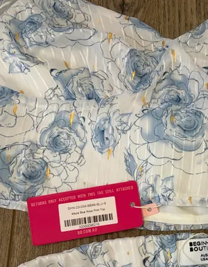 Beginning Boutique Mayia Blue Rose Print Top thumbnail 4