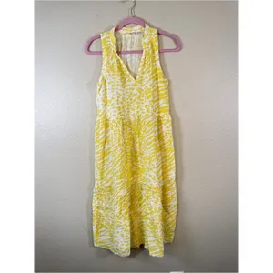 Nation LTD Yellow Animal Print Cotton Mini Dress Womens XS Casual Summer Beachy thumbnail 12