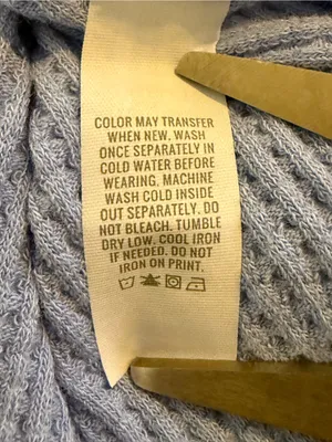 Offline by Aerie NWT Takes Two to Tango Oversized Waffle Thermal Top Blue XS thumbnail 10
