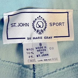 St. John Sport by Marie Gray Robins Egg Blue Straight‎ Leg Pants Size 8 thumbnail 7