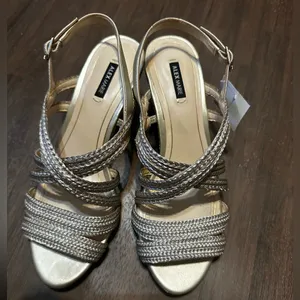 Alex Marie shoes, strappy wedge sandals, champagne , size 7.5 thumbnail 2