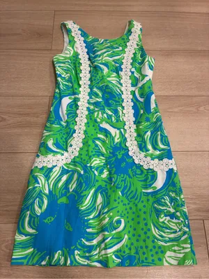 Lilly Pulitzer Women’s Liz Shift Dress Roar of the Jungle Limeade Size 00 thumbnail 4