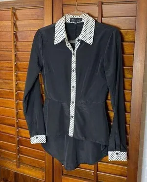 NEW LOOK Polka Dot Button Down Flare Blouse thumbnail 1