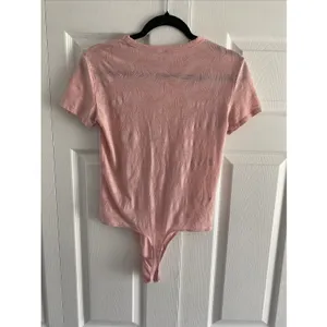 Victorias Secret Palm Leaf Burnout Bodysuit Womens Size S Pink Tropical‎ thumbnail 6