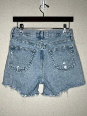 Agolde Parker Long Vintage Cut Off Denim Shorts in Swapmeet thumbnail 5