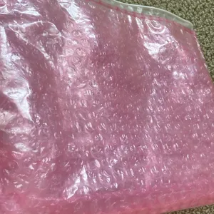 Glossier Bubble Pink Zipper Cosmetic Bag Pouch Slide Closure Like New 10.5” x 9” thumbnail 8
