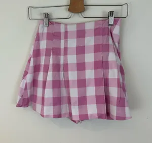 Zara Pink and White Pleated Mini Skirt Skort Size XS Women's thumbnail 1